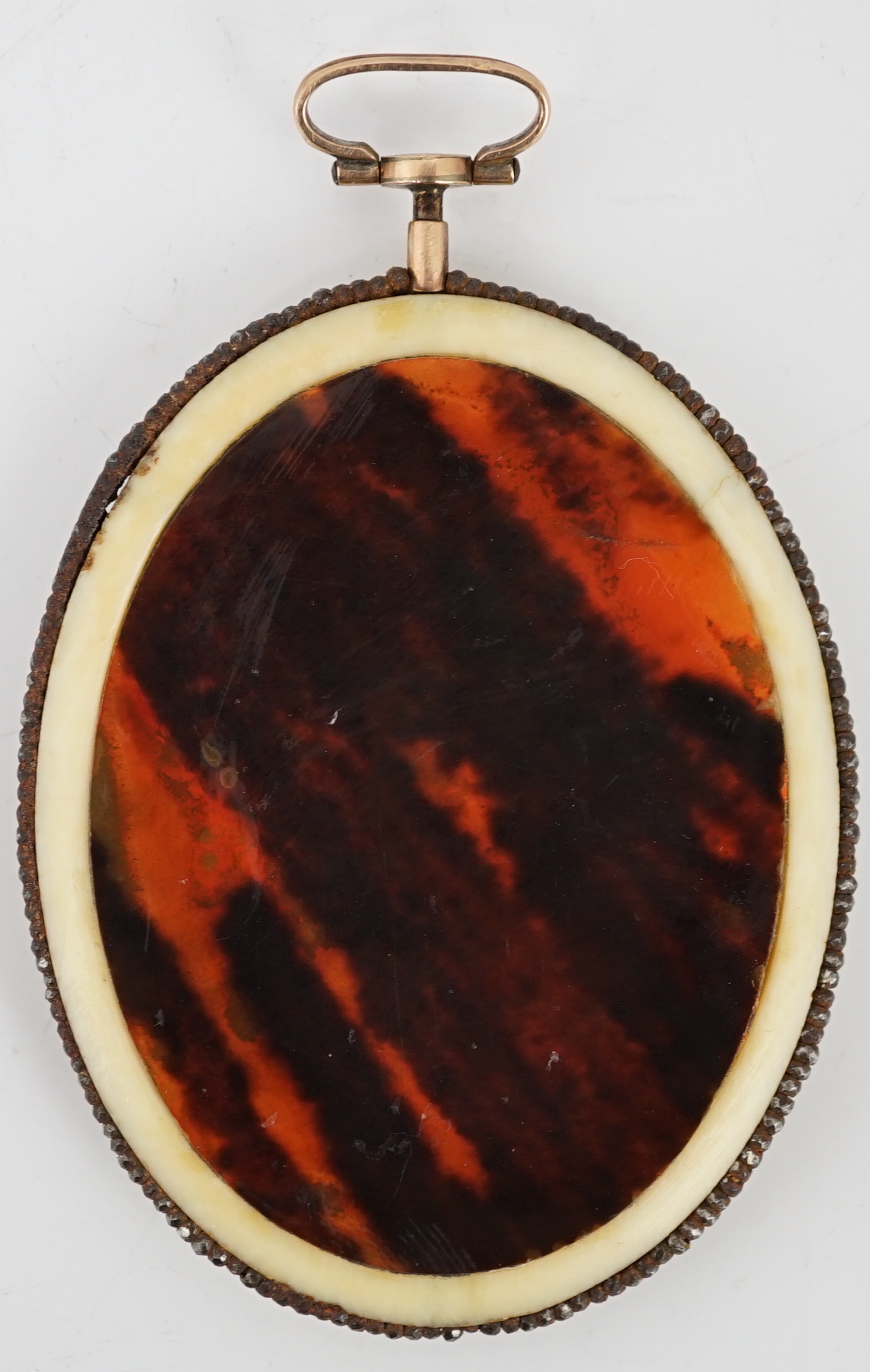 John Bogle (British, 1746-1803), Portrait miniature of a lady, oil on ivory, 4.3 x 3cm. CITES Submission reference S8HJ56MK